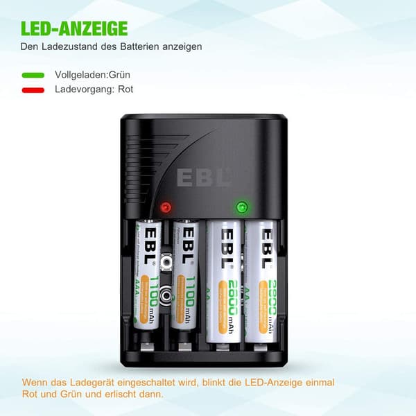 TB6802ER 4x AA 2300mAh+Stikoplader