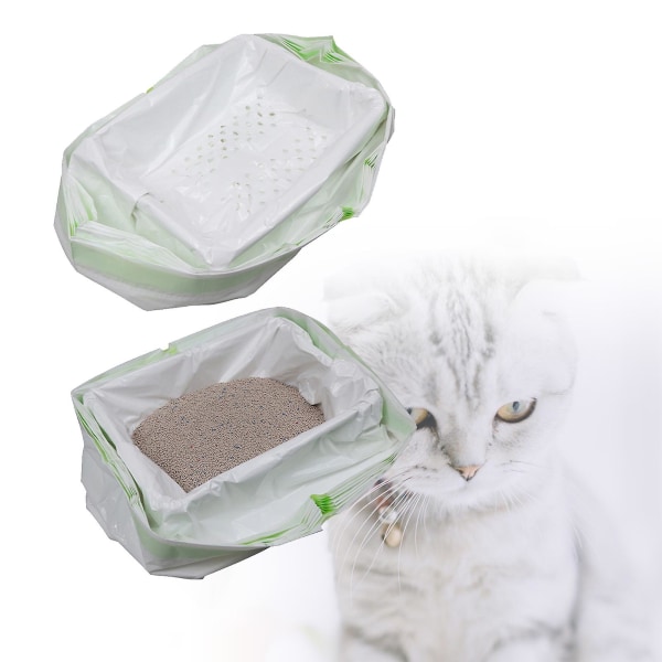 7 stk/sett Kattesøppel Slitesterk filtrert oppbevaringspose Kjæledyrrengjøringsutstyr for innendørs byer B L