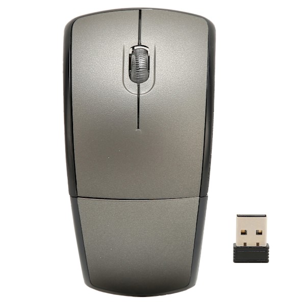 Foldable Wireless Mouse Portable Compact 2.4G Wireless Folding Mouse 1600 dpi Matte Office Gaming Mouse Grey