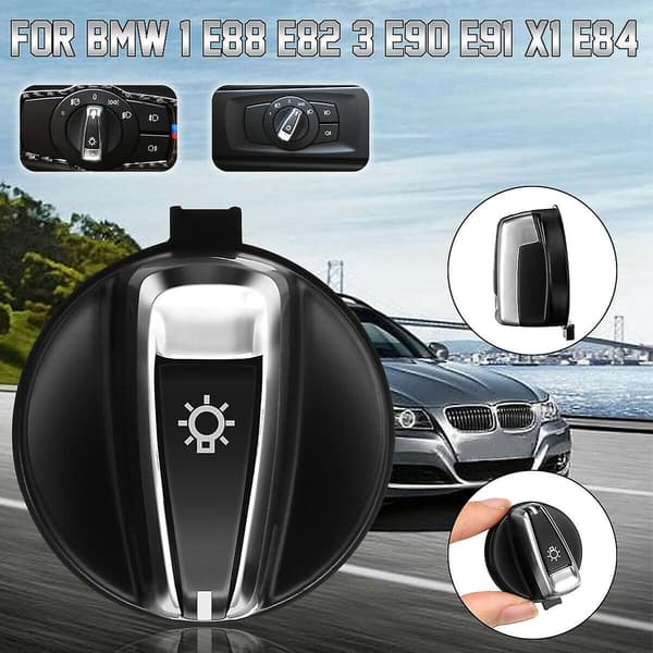 Kompatibel med 3-SERIE E90 E91 X1 E84 E88 E82 Forlygteafbryder Drejeknap 9169405 61319169405 black