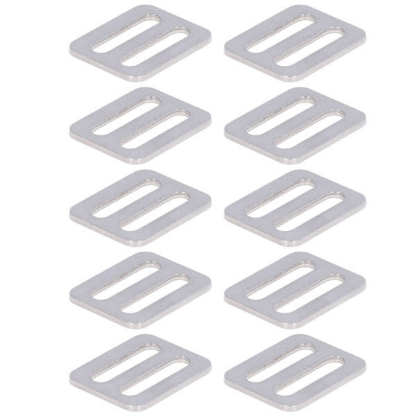 10 st justerbara spänne Fästelement rostfritt stål 316 webbing slider för krage remmar