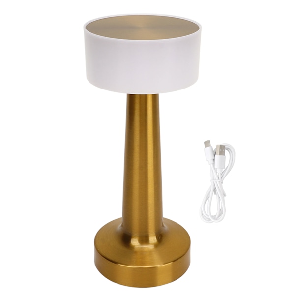Bærbar bordlampe med 3 farger USB-lading Metall Retro nattbord Lampe For Restaurant Soverom Barer Hjem