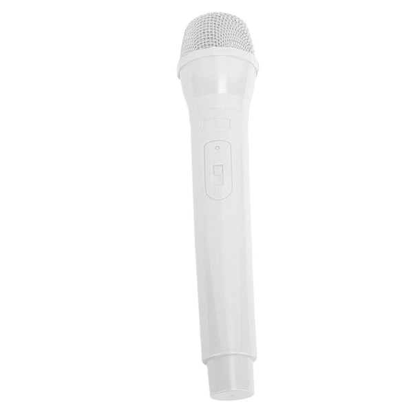 Låtsaslek Mikrofonleksak Bärbar Slät Botten Realistisk ABS Plast Mikrofoner Rekvisita för Prestanda Intervju Vit