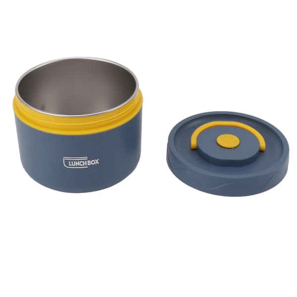 550 ml rustfrit stål isoleret Bento Lunchbox Stabelbar 2-lags rund Bento Lunchbox Rustfrit stål Lækagesikker madbeholder isoleret stil, dybhavsblå