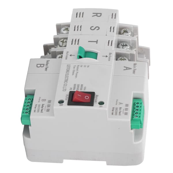 Automatic Transfer Switch Dual Power 3P Controller AC400V Rail Mount for Factory Farm 100A