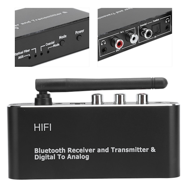 Koaksiaalimuunnin Langaton digitaalinen DAC-analogi äänen sovitin Bluetooth-vastaanottimella D09