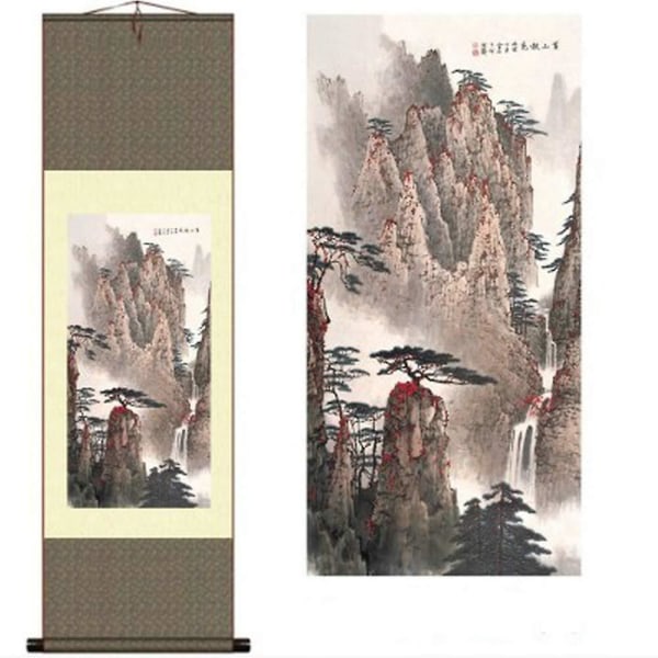 Vegg Silke Reel Maleri Høst I Huangshan mønster