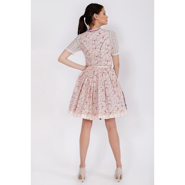 Naisten kukallinen Oktoberfest-dirndl-mekko, Baijerilainen olutjuhla-asu - Pinkki - Koko S-XXL