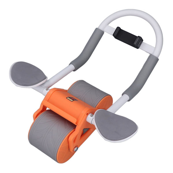 Abdomen Roller Träningshjul Automatisk Rebound Abdomen Roller med telefonfäste för gravid kvinna Orange