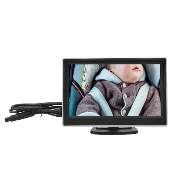 5 tommers Babybil Speil HD 800RGB Klar Natt Syn 120° Roterende 12V til 24V DC Baksäte Babybil Kamera for Bil