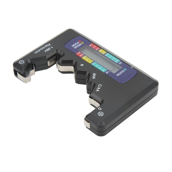 Digital batterikapacitetsmätare Testare Universal D C N AAA AA 9V 1,5V Button Cell Analyzer Svart