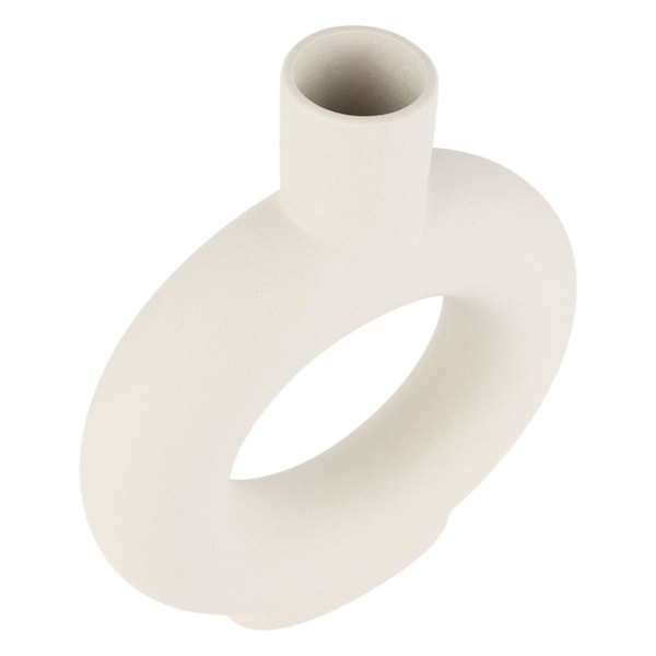 Cirkel Keramisk Vas Cirkulär Ihålig Blomvas Modern Matt Vas Ornament för Vardagsrum Sovrum Kontor
