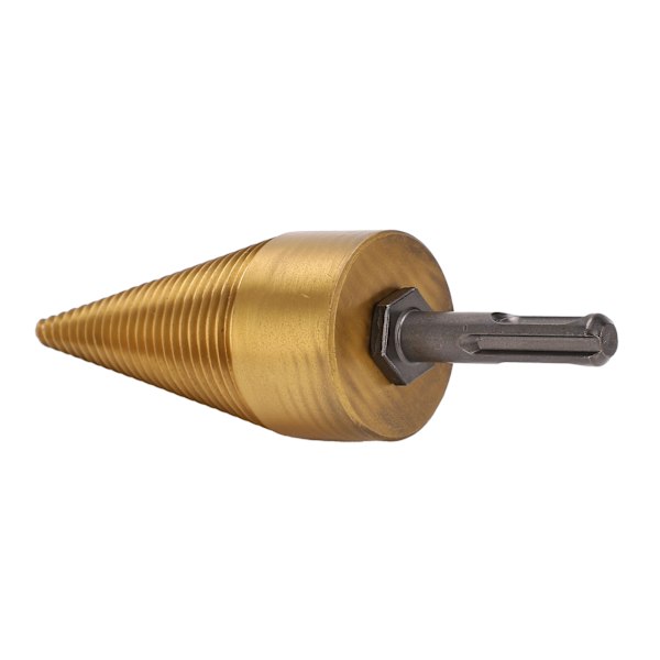 Twist Wood Splitter Wood Cone Punch Borrkrona Runt skaft TiPlating Split Tool 42mm L