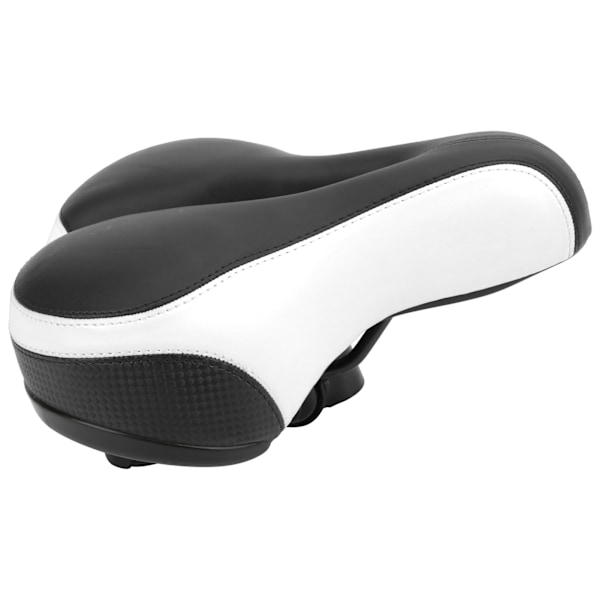 Cykel Sadel Microfiber Læder HollowCarved Støddæmper Mountainbike Sadel Sæde (Sort Hvid)