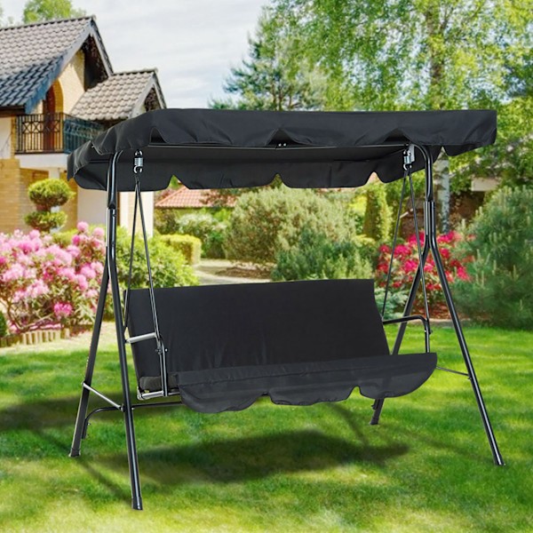 Vattentät Swing Seat Top Cover Outdoor Regntätt Slitstarkt Anti Dust Protector Svart