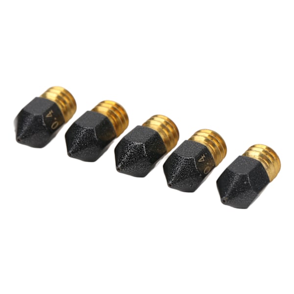 5 st 3D-skrivare Hotend-munstycke 0,4 mm Mässing PTFE-beläggning Extruder Hot End-munstycke för 1,75 mm filament MK8-munstycke