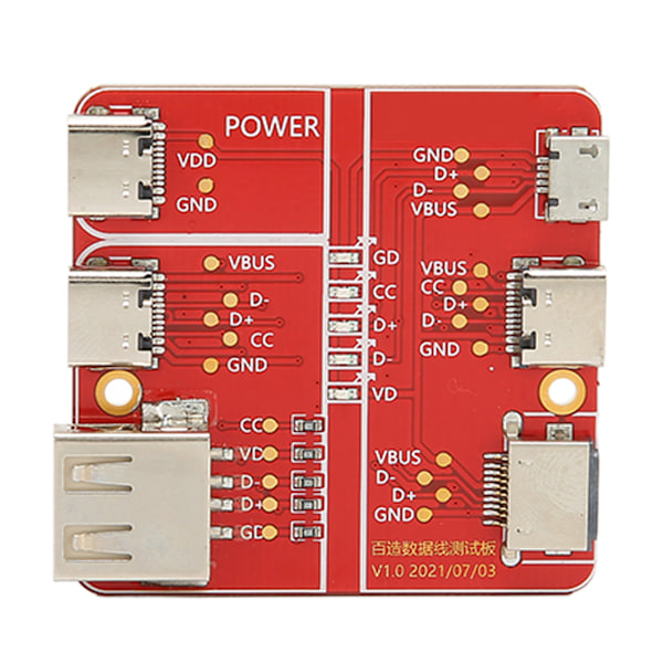 Laddningstestkort 3 i 1 datatrådstestfixtur Exakt typ C Micro för IOS-gränssnitt