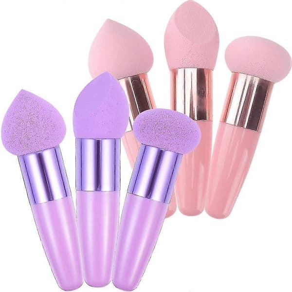 6 stk. pudderkvaster svamp makeup svampebørster foundation blending børster