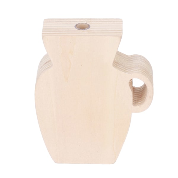 Trævase Enkel Vintage Stil Naturlig Fyrretræ Holdbar Robust Lugtfri Umalet Blomster Vase i Træ