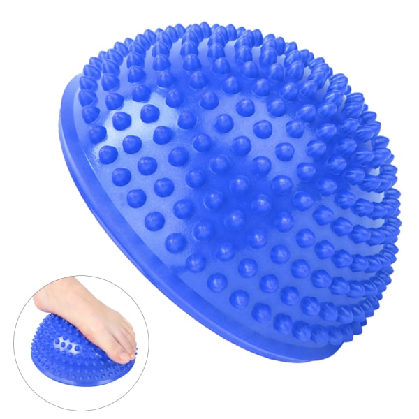 PVC Durian Boll Stress Relief Yoga Massager Halvcirkel Fotmassagebollar Muskelavslappning Blå