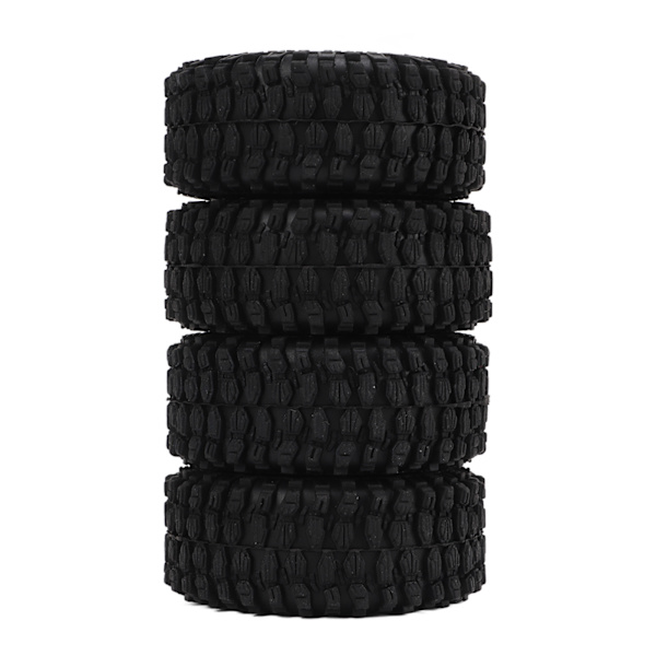 4 stk RC dæk og hjul sæt aluminiumslegeringsfælge nav gummidæk til TRAXXAS 1/18 til Axial SCX24 1/24 RC bil rød