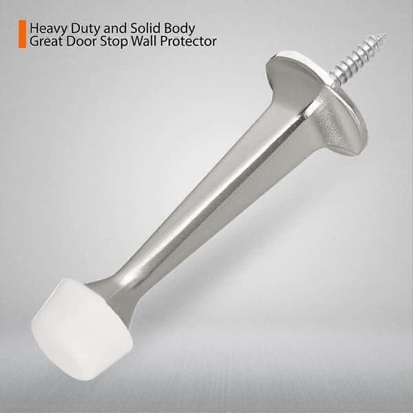 SDIGV 2-pak solide, stive dørstoppere - Kraftige, holdbare dørstoppere vægbeskyttere med bløde gummispidser, s Satin Nickel*16