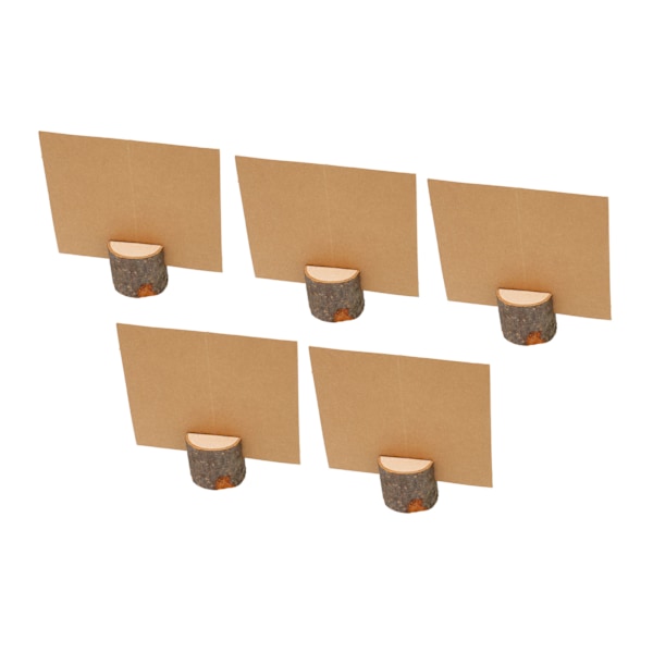 5 stk. Bordkortholdere i tre, 3 cm brede, rustikk stil, stabile bordnummerholdere med kort for fest og bryllup