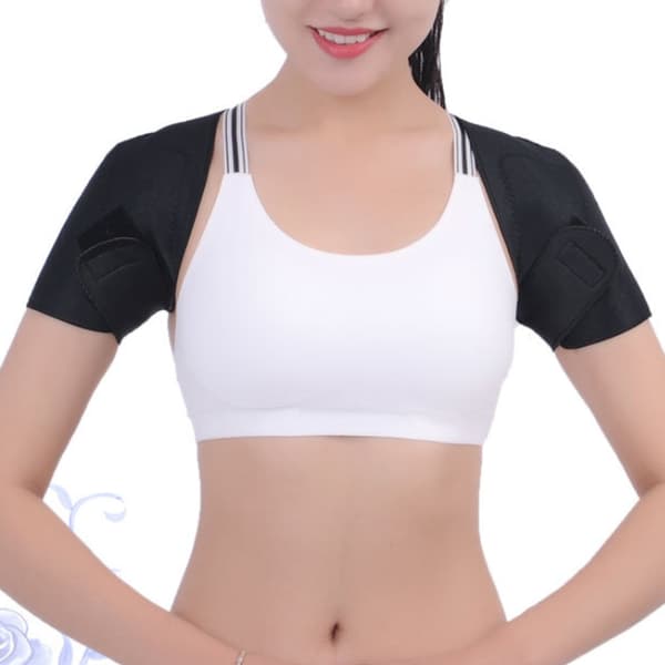 Adjustable Soft Self-Heating Relax Shoulder Pad Support Brace Belt Magnetic Therapy Strap (L)