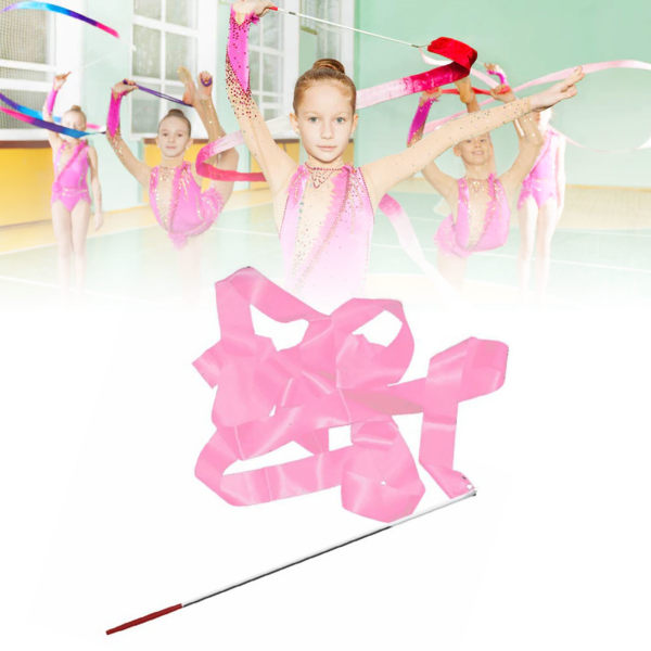 4m/13.12ft Dansband med Gymnastikband, Dansband, Trollspö för Barn, Rosa