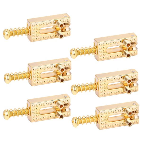 6 stk. Guldfarvede guitar roller bro sadler reparationsdele