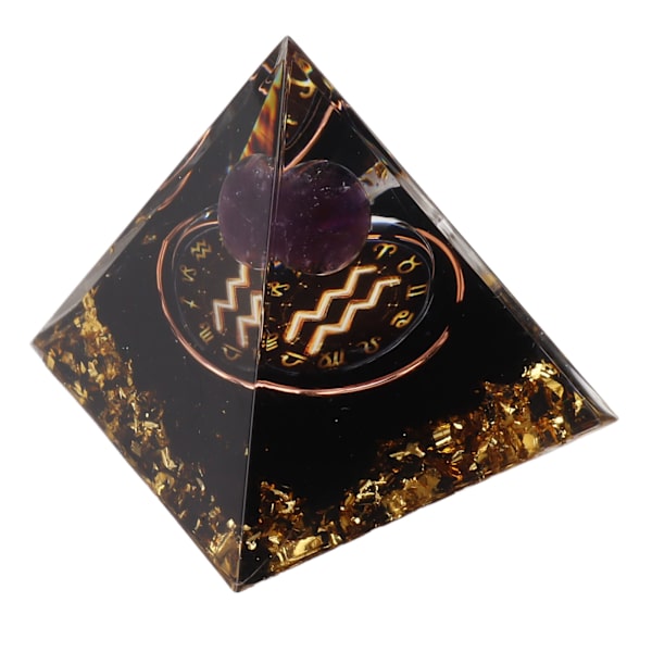 5 cm Orgonitpyramid för positiv energiläkning Kristallpyramidmeditation Orgonitpyramider Chakra Zodiac Energy Generator Vattumannen