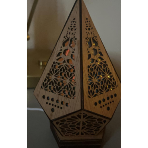 Golvlampa bohemisk stil USB trägolvlampa Modern geometriskt ljus för vardagsrummet sovrum