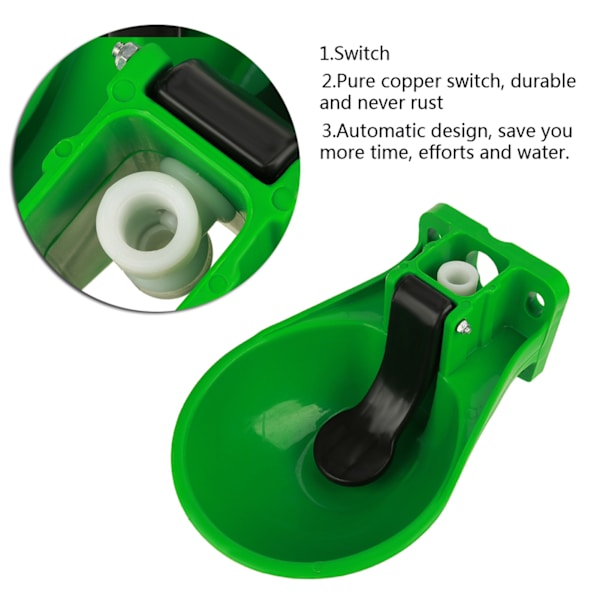 Automatisk vandskål i plast Tråg Mun Touch Switch Ventil Får Ko drikkebeholder