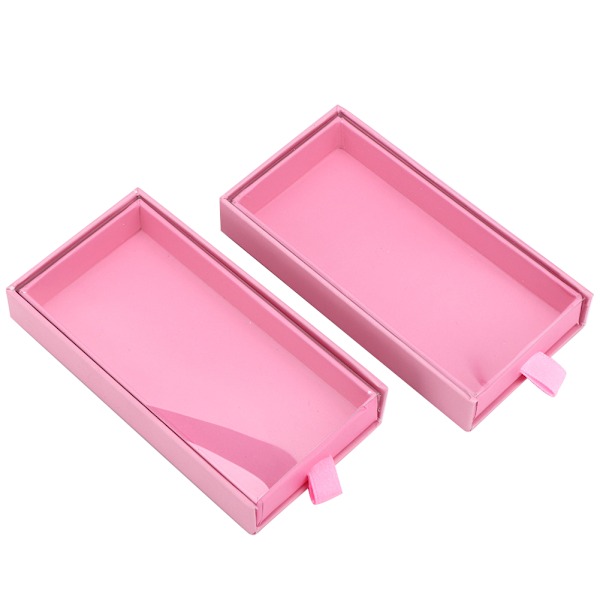 2 st utdragbar rektangel förvaringslåda för lösögonfransar för ympning av ögonfransarrangörsfodral (transparent lock) (mobiltelefonmönster längst ner)