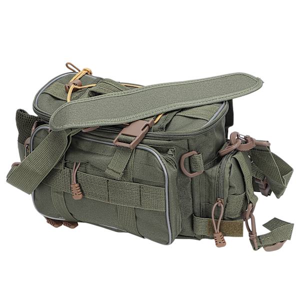 Kalastuspussi Vedenkestävä kalastustarvikkeiden säilytyspussi suurilla säilytystiloilla kalastustarvikkeiden säilytykseen Army Green