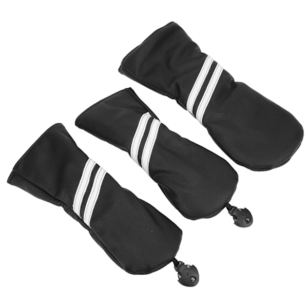 Golf Wood Headcover Cover Set Stripes Cue Headcovers Golf Club Head Covers for DriverBlack