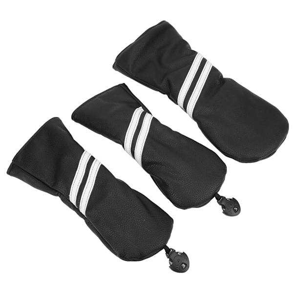 Golf Wood Headcover Cover Set Stripes Cue Headcovers Golf Club Head Covers för DriverBlack