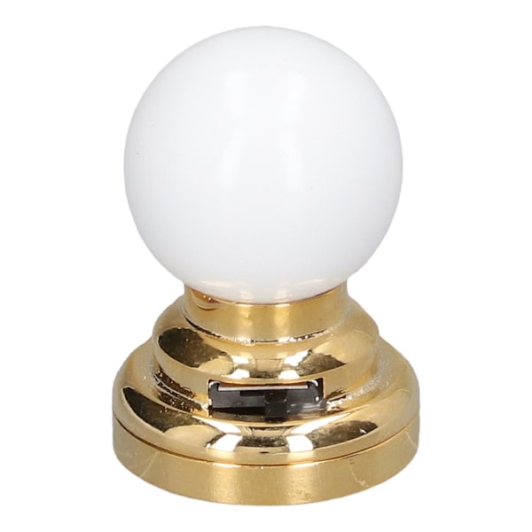 Miniatyr Loftlampe 1/12 Skala Rund Batteridrevet Strømbryder Metalbase Dukkehustlampe Rekvisitter til Dekoration