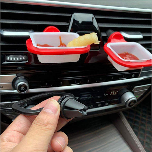2 kpl Auton Ketchup-Dip Clip Set Mini Ketchup Dip Kupit Autolle
