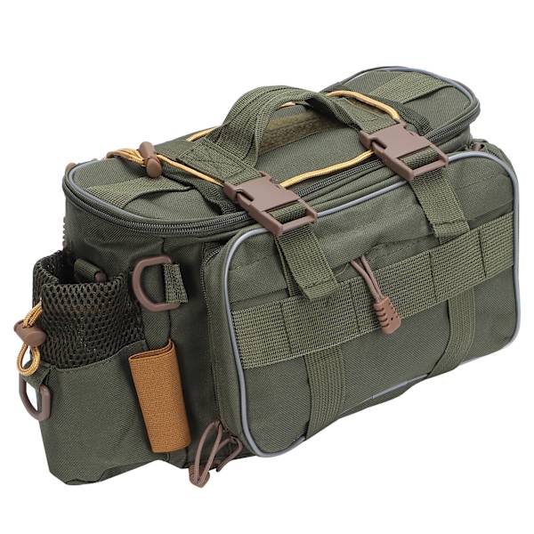 Kalastuspussi Vedenkestävä kalastustarvikkeiden säilytyspussi suurilla säilytystiloilla kalastustarvikkeiden säilytykseen Army Green