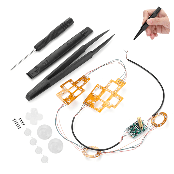 6 farvede DPad-tommelfinger DTF LED-knapper til PS4-controllertilbehør