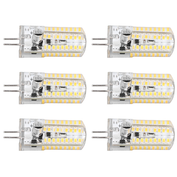 6 st G4 LED-lampor Bi Pin Base-glödlampor 5W LED-majslampor för landskapsbelysning Hembelysning Varmvit 2700-3000K