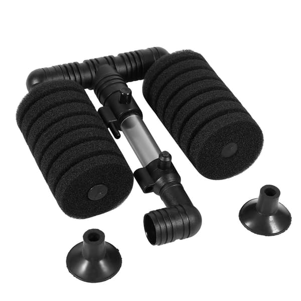 Deep Biochemical Sponge Air Pump Aquarium Filter with Suction Cup (Double Head Filter)