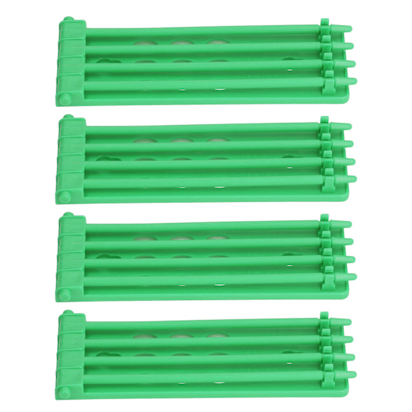 4 stk Duebenring Stativ 4 Kolonne Design Stor Kapacitet Væghængt Sikker Holder Plast Papegøje Benring Holder Grøn