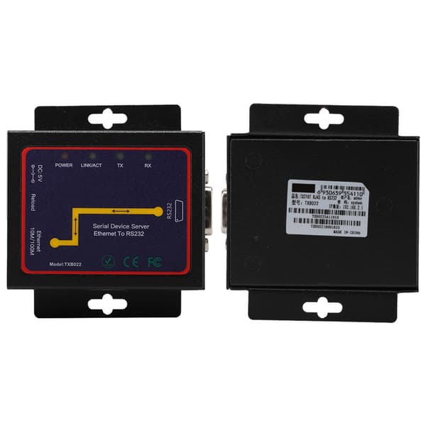 RS232 til TCP/IP-konverter, RJ45 til RS232 Single Serial Server, 100-240V (EU-kontakt)