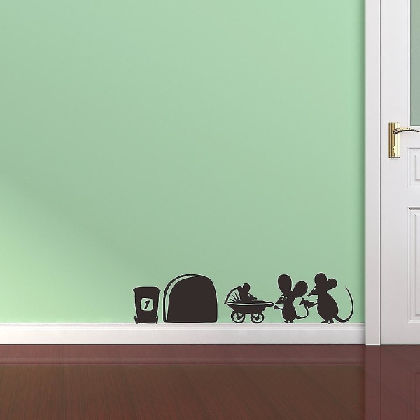 Mouse Hole Skirting Board Wall Art Sticker Vinyl Decal Inch 19cm X 5cm