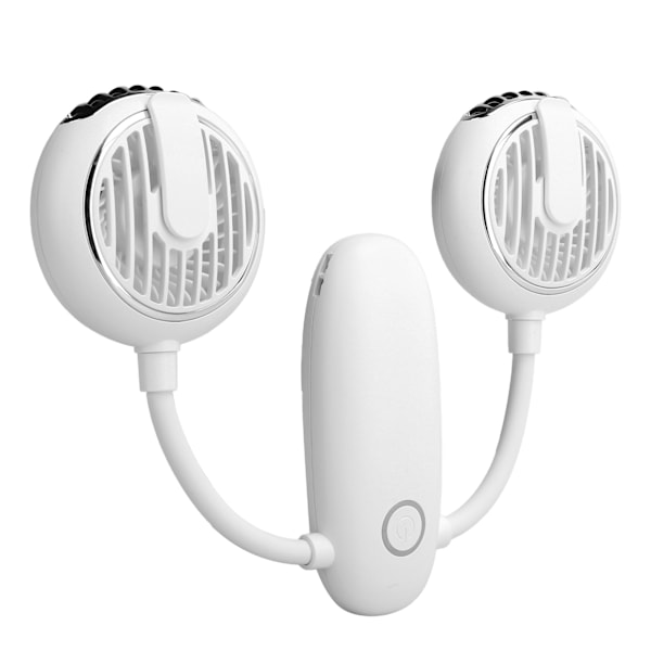 F38 Dubbelhuvud Multifunktionsfläkt Utomhus USB-Laddning Vikbar Midje Mini-Fläkt för Utomhusbruk