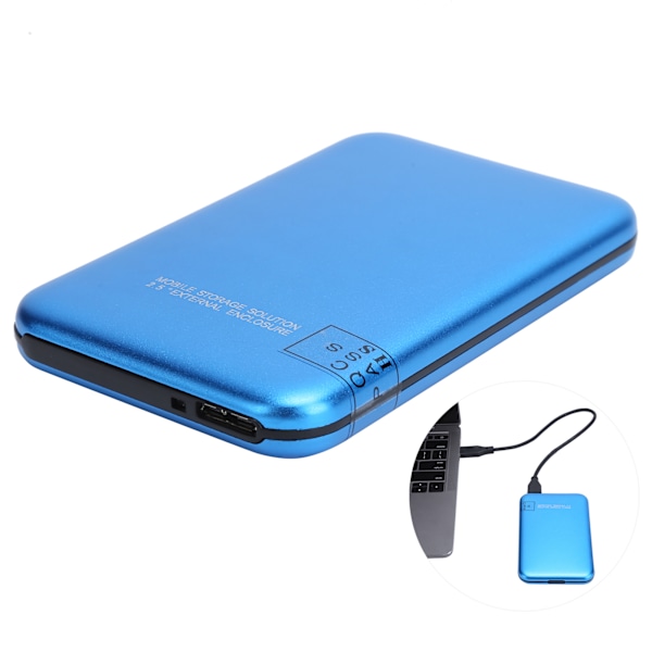 2,5 tommers mobil ekstern harddisk USB3.0 bærbar HDD blå med adapterkabel for stasjonær PC bærbar PC 120G