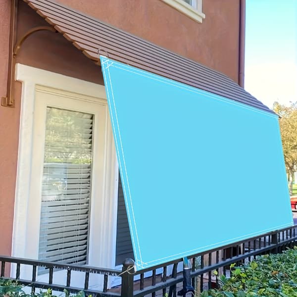 2x3M Blå Rektangulær Solsejl - 210D Polyester Vandtæt UV-blokerende Kompatibel med Terrasse Pool Have Blå Blue 2*3M