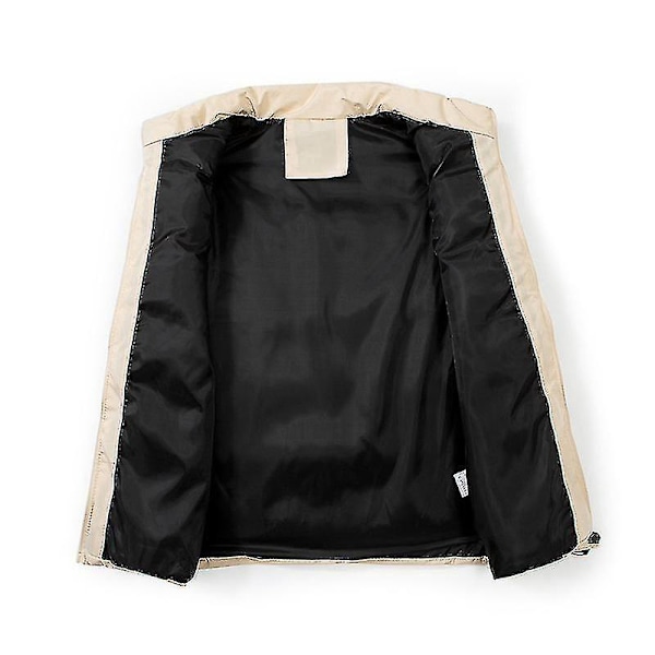Lättviktsväst i dun för män, utan ärmar, packbar, beige
